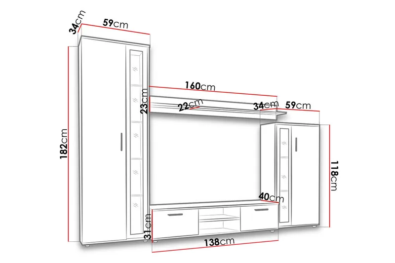 Bentley TV-møbelsæt - Møbler - TV borde & mediemøbler - Tv-møbelsæt