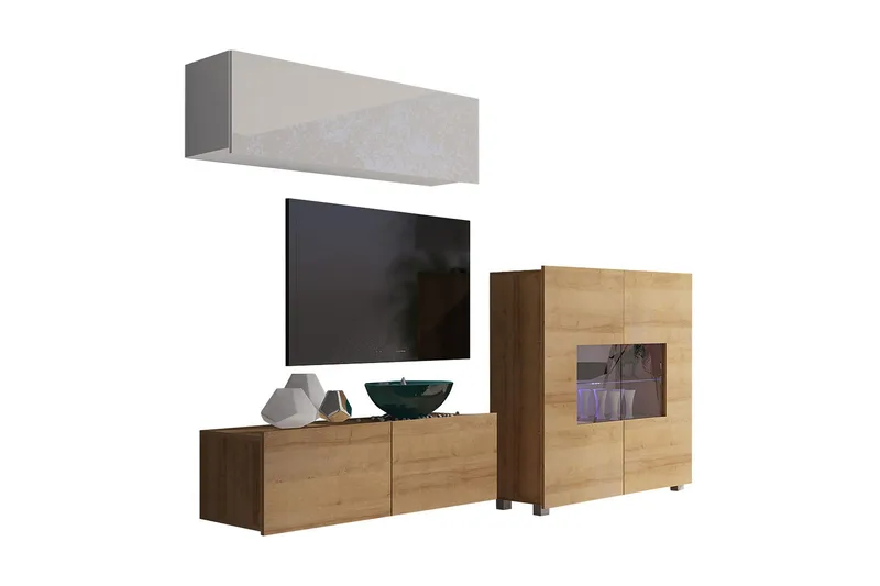 Calabrini tv-møbelsæt - Beige / Grå - Møbler - TV borde & mediemøbler - Tv-møbelsæt