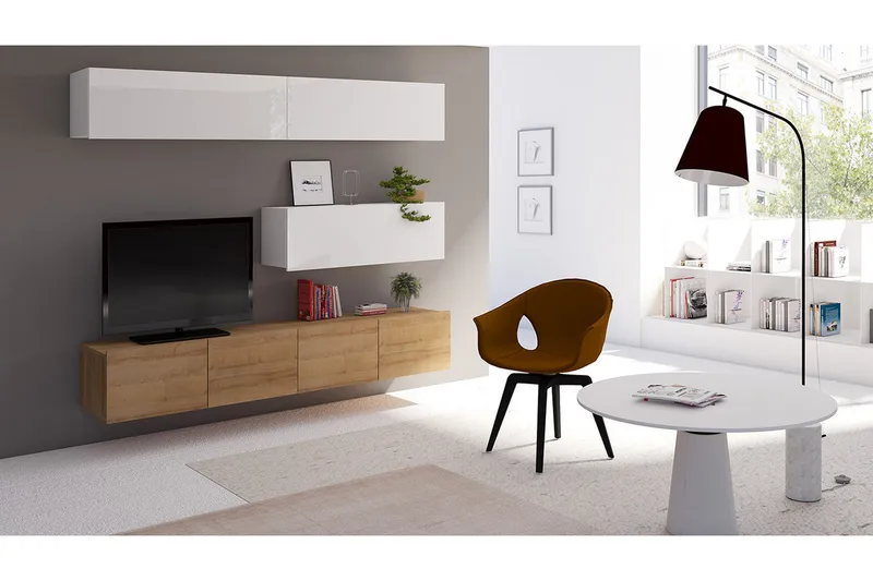Calabrini tv-møbelsæt, Hvid
