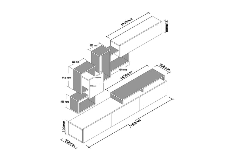 Decorotika Medieopbevaring - Hvid - Møbler - TV borde & mediemøbler - Tv-møbelsæt