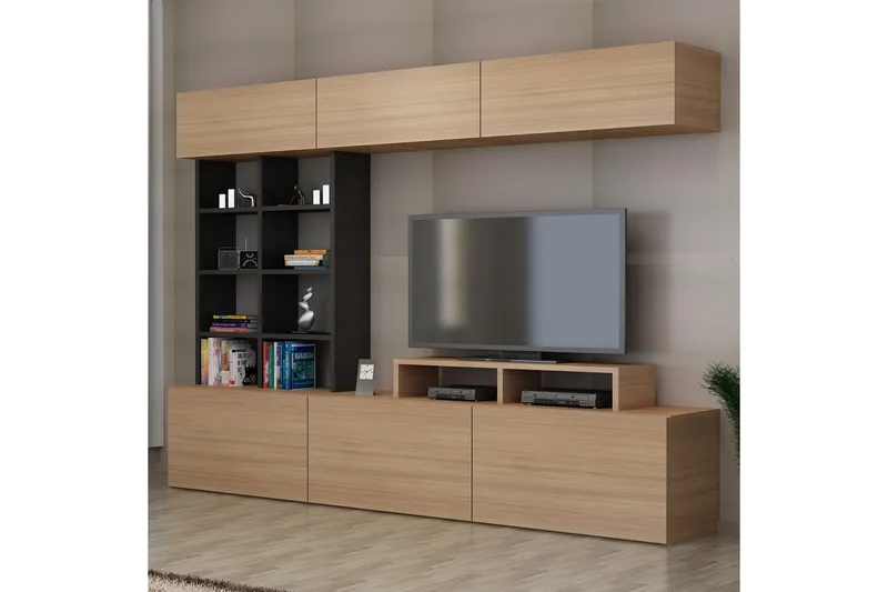 Decorotika Medieopbevaring, Teak / sort