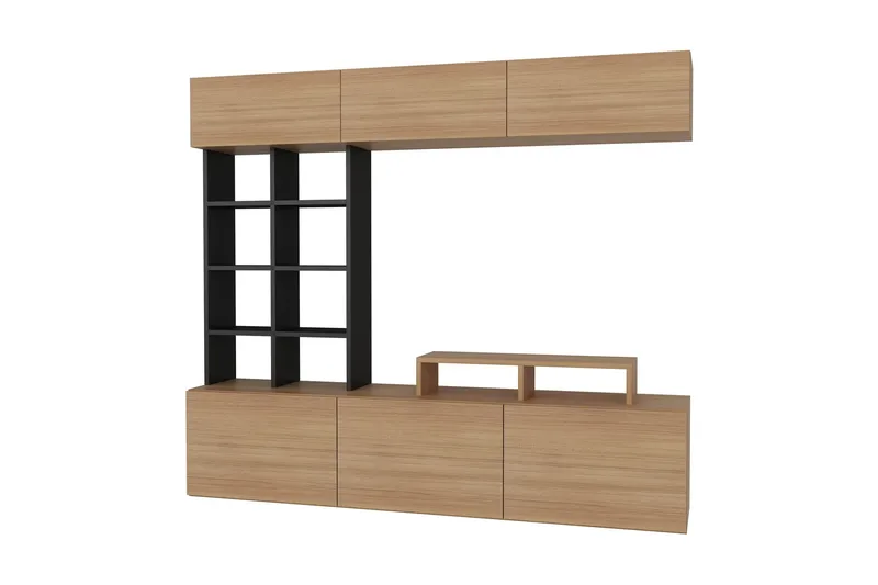 Decorotika Medieopbevaring - Teak / sort - Møbler - TV borde & mediemøbler - Tv-møbelsæt