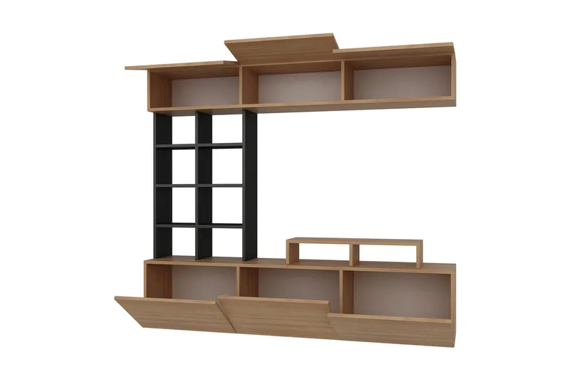 Decorotika Medieopbevaring - Teak / sort - Møbler - TV borde & mediemøbler - Tv-møbelsæt