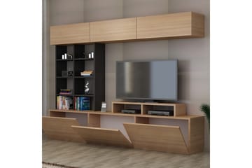 Decorotika Medieopbevaring - Teak / sort - Møbler - TV borde & mediemøbler - Tv-møbelsæt
