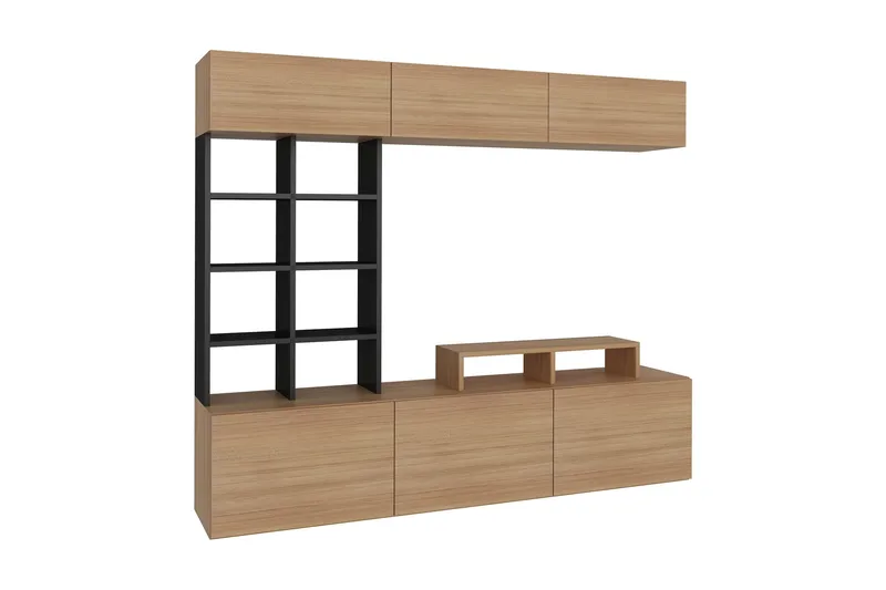 Decorotika Medieopbevaring - Teak / sort - Møbler - TV borde & mediemøbler - Tv-møbelsæt