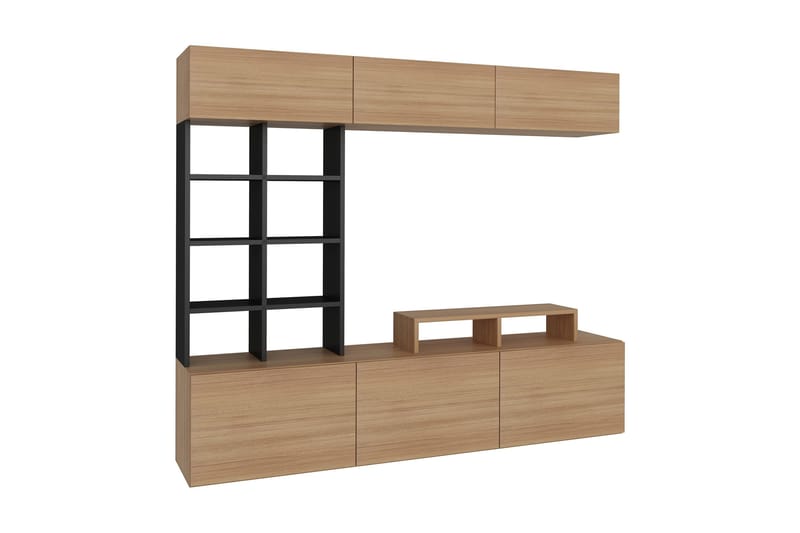 Decorotika Medieopbevaring - Teak / sort - Møbler - TV borde & mediemøbler - Tv-møbelsæt