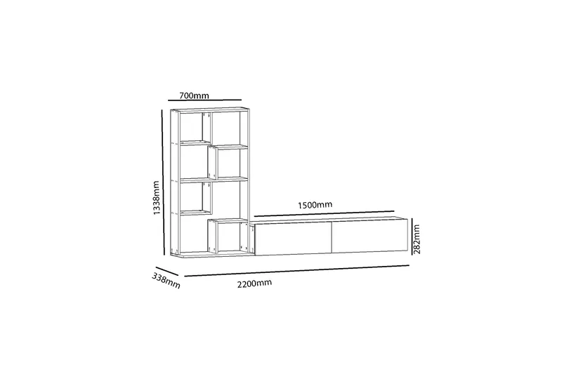 Decorotika TV-bænk - Hvid - Møbler - TV borde & mediemøbler - Tv-møbelsæt