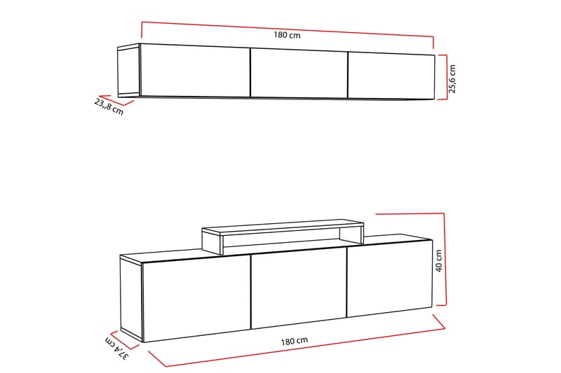 Decorotika TV-bænk - Hvid - Møbler - TV borde & mediemøbler - Tv-møbelsæt