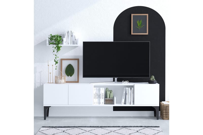 Desgrar TV-møbelsæt 150x47 cm - Hvid - Møbler - TV borde & mediemøbler - Tv-møbelsæt
