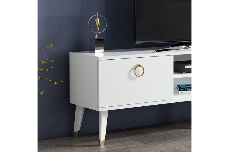 Desgrar TV-møbelsæt 150x50 cm - Hvid - Tv-møbelsæt