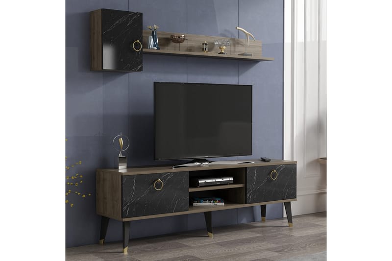Desgrar TV-møbelsæt 150x50 cm - Sort - Tv-møbelsæt