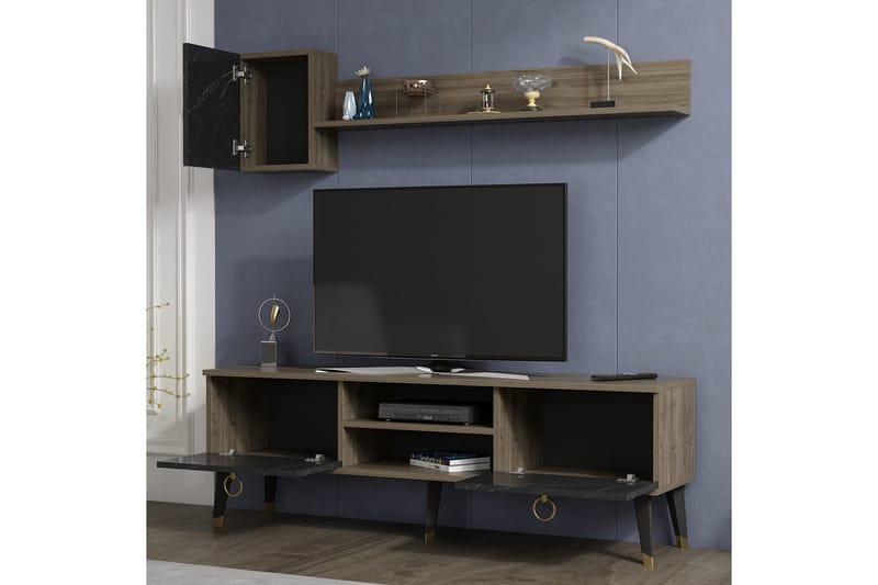 Desgrar TV-møbelsæt 150x50 cm - Sort - Tv-møbelsæt