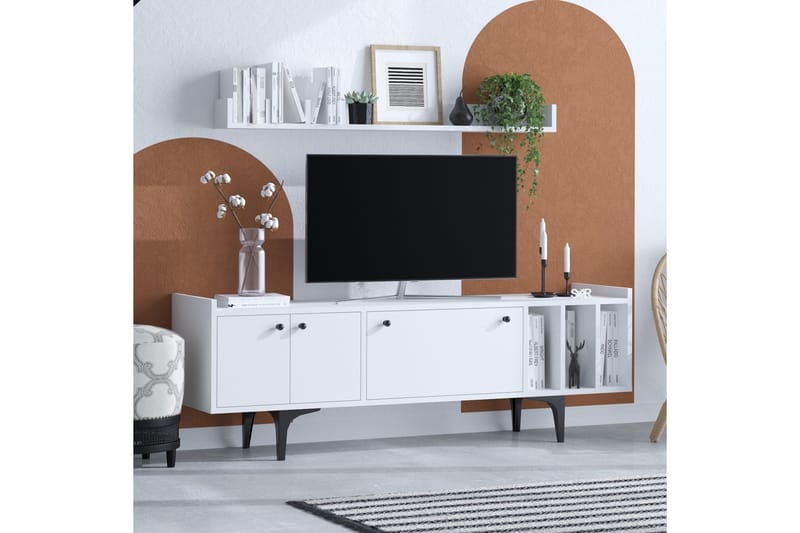 Desgrar TV-møbelsæt 150x57 cm - Hvid - Møbler - TV borde & mediemøbler - Tv-møbelsæt