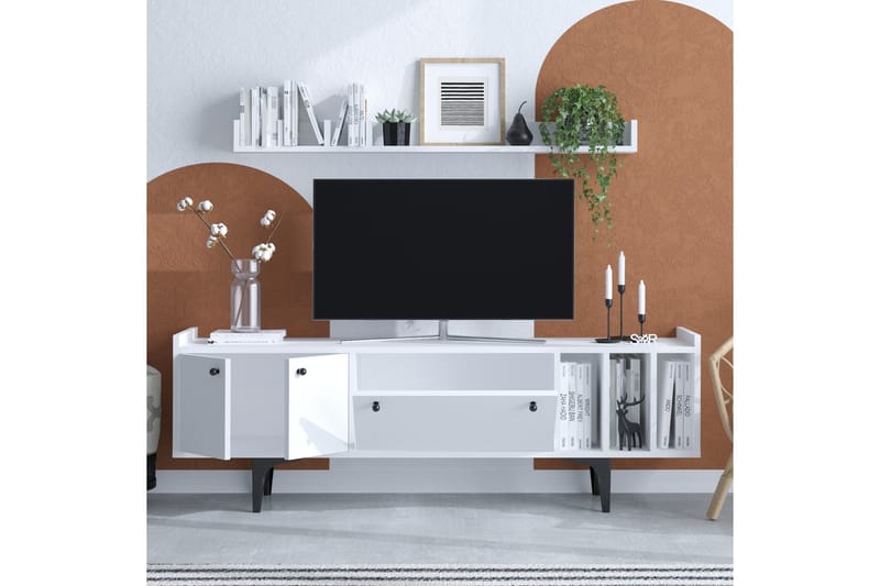 Desgrar TV-møbelsæt 150x57 cm - Hvid - Møbler - TV borde & mediemøbler - Tv-møbelsæt