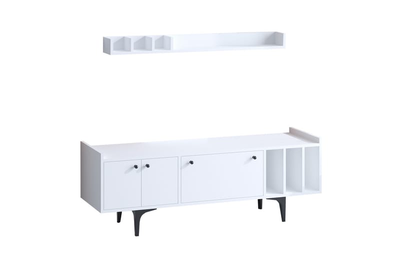 Desgrar TV-møbelsæt 150x57 cm - Hvid - Møbler - TV borde & mediemøbler - Tv-møbelsæt