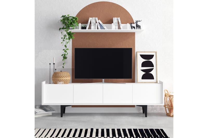 Desgrar TV-møbelsæt 150x57 cm - Hvid - Møbler - TV borde & mediemøbler - Tv-møbelsæt