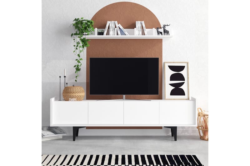 Desgrar TV-møbelsæt 150x57 cm - Hvid - Tv-møbelsæt