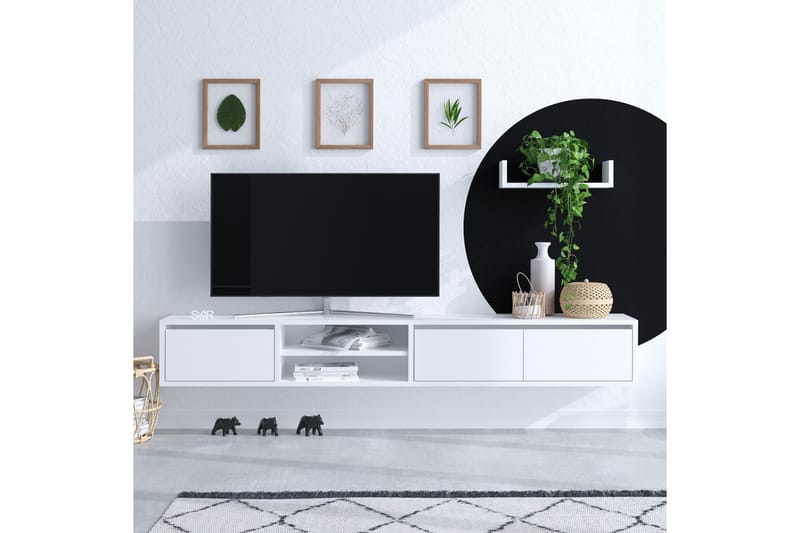 Desgrar TV-møbelsæt 180x25 cm - Hvid - Møbler - TV borde & mediemøbler - Tv-møbelsæt