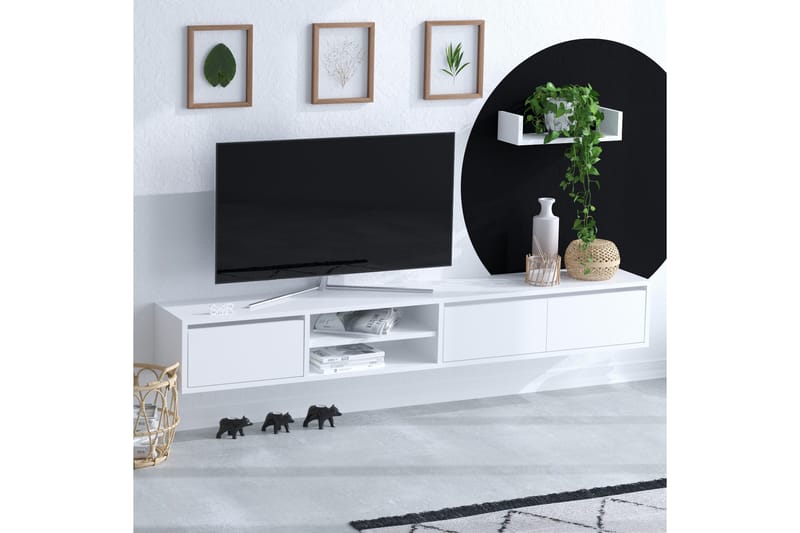 Desgrar TV-møbelsæt 180x25 cm - Hvid - Tv-møbelsæt