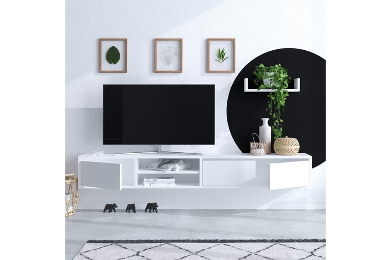 Desgrar TV-møbelsæt 180x25 cm - Hvid - Tv-møbelsæt