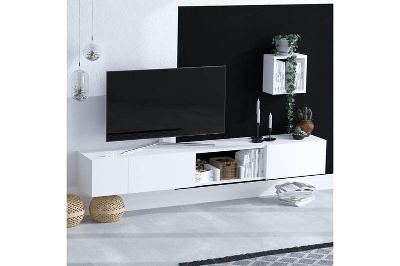 Desgrar TV-møbelsæt 180x25 cm - Hvid - Møbler - TV borde & mediemøbler - Tv-møbelsæt