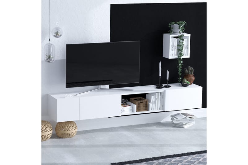 Desgrar TV-møbelsæt 180x25 cm - Hvid - Tv-møbelsæt