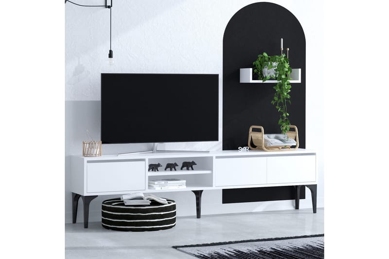 Desgrar TV-møbelsæt 180x50 cm - Hvid - Tv-møbelsæt