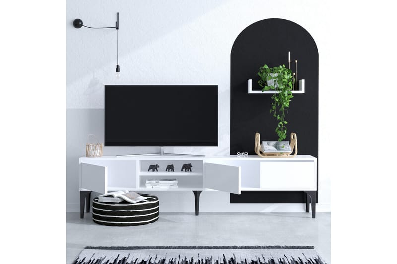 Desgrar TV-møbelsæt 180x50 cm - Hvid - Møbler - TV borde & mediemøbler - Tv-møbelsæt