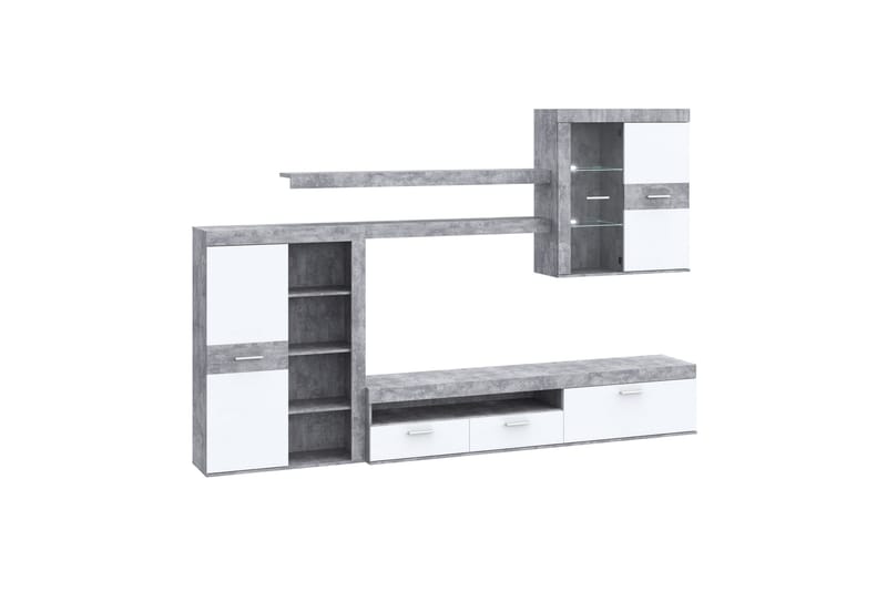 Dolnis TV-Møbelsæt 41x300 cm - Hvid/Grå - Møbler - TV borde & mediemøbler - Tv-møbelsæt