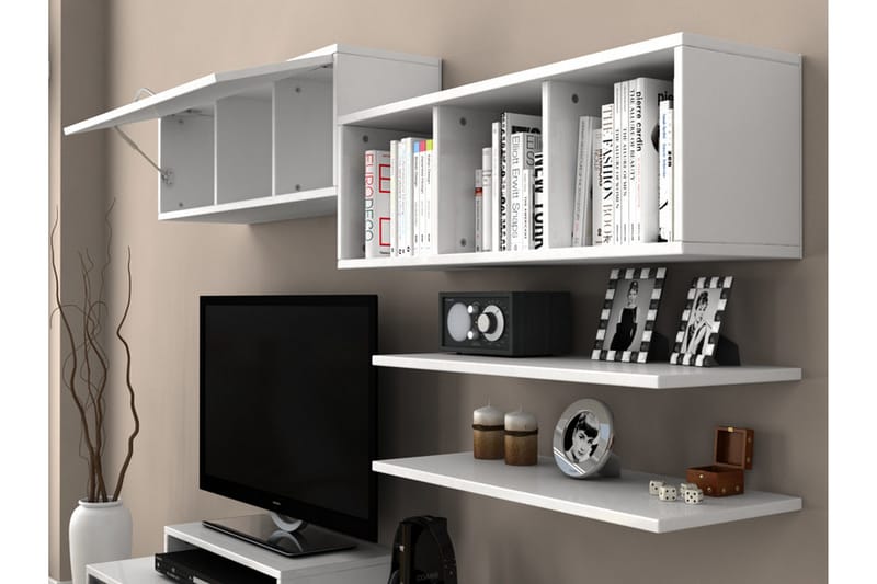Elegancia Medieopbevaring 180 cm - Hvid - Møbler - TV borde & mediemøbler - Tv-møbelsæt