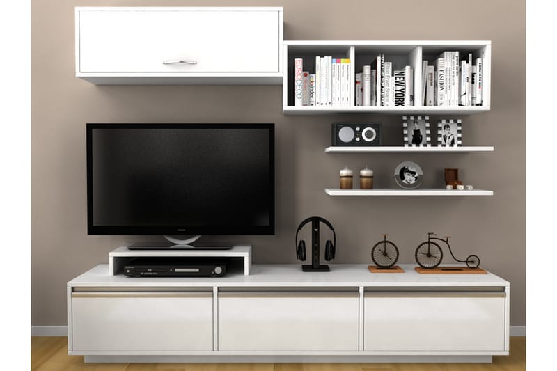 Elegancia Medieopbevaring 180 cm - Hvid - Møbler - TV borde & mediemøbler - Tv-møbelsæt