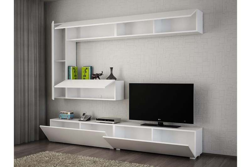 Furny Home Media Storage - Hvid - Tv-møbelsæt