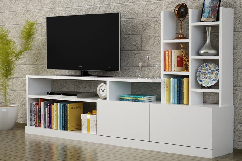 Furny Home TV-bænk - Hvid - Tv-møbelsæt