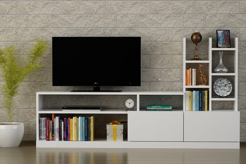Furny Home TV-bænk - Hvid - Tv-møbelsæt