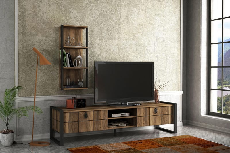 Furny Home TV-bænk - Valnød - Tv-møbelsæt