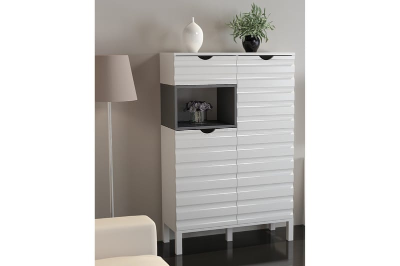 Højde TV-møbelsæt 180 cm - Hvid / grå - Møbler - TV borde & mediemøbler - Tv-møbelsæt