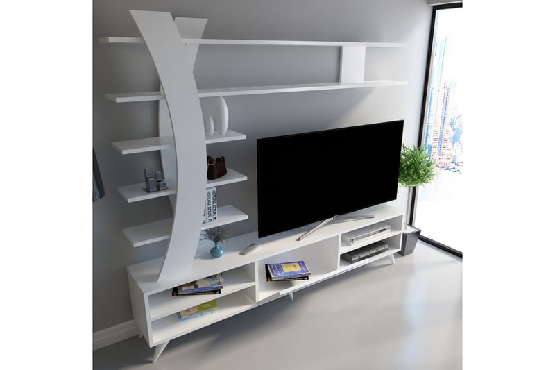 Højde TV-møbelsæt 180 cm - Hvid - Møbler - TV borde & mediemøbler - Tv-møbelsæt