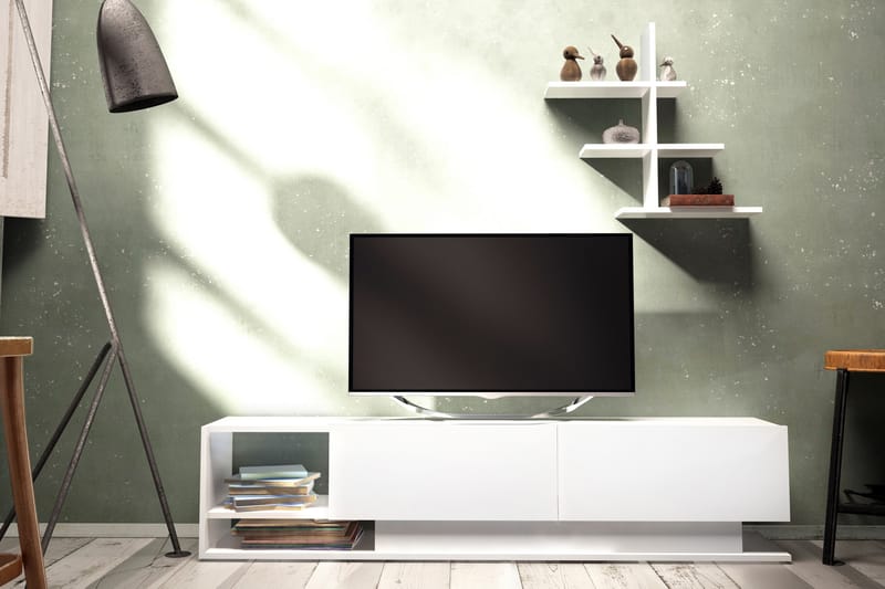 Højde TV-møbelsæt 180 cm - Hvid - Møbler - TV borde & mediemøbler - Tv-møbelsæt