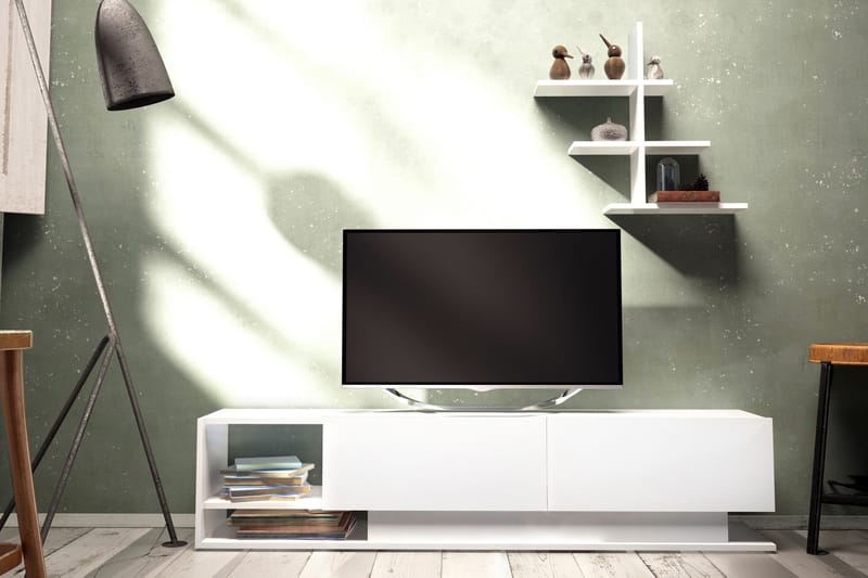 Højde TV-møbelsæt 180 cm - Hvid - Tv-møbelsæt