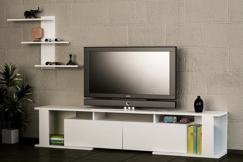 Homitis TV-bænk - Hvid - Tv-møbelsæt