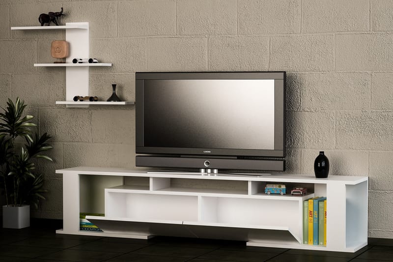 Homitis TV-bænk - Hvid - Tv-møbelsæt
