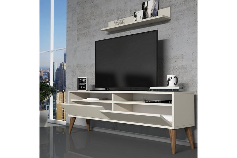 Hoptrup TV-Møbelsæt 150 cm - Hvid - Møbler - TV borde & mediemøbler - Tv-møbelsæt