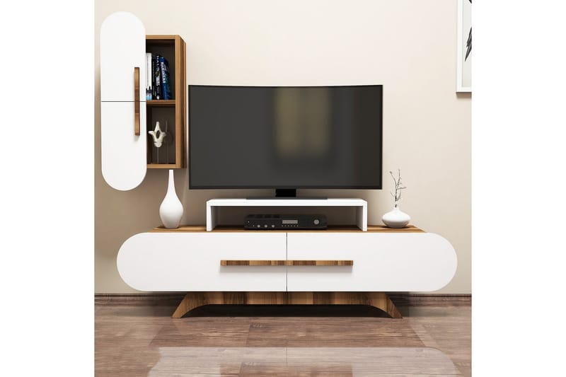 Hovdane TV-møbelsæt 145 cm - Brun / hvid - Møbler - TV borde & mediemøbler - Tv-møbelsæt