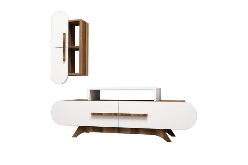 Hovdane TV-møbelsæt 145 cm - Brun / hvid - Møbler - TV borde & mediemøbler - Tv-møbelsæt