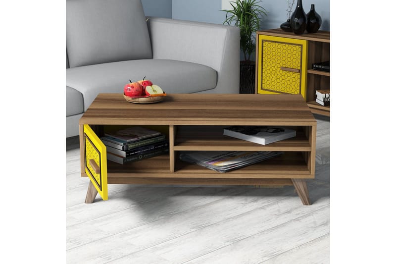 Hovdane TV-møbelsæt 160 cm - Brun / gul - Møbler - TV borde & mediemøbler - Tv-møbelsæt
