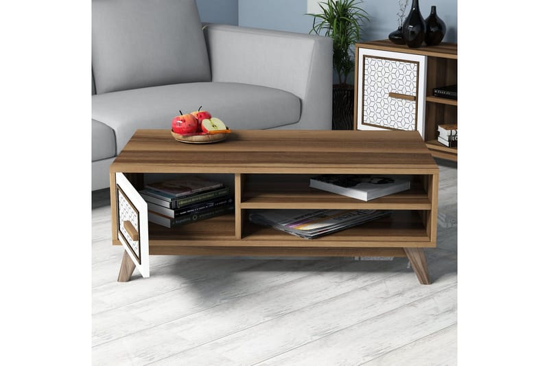 Hovdane TV-møbelsæt 160 cm - Brun / hvid - Møbler - TV borde & mediemøbler - Tv-møbelsæt