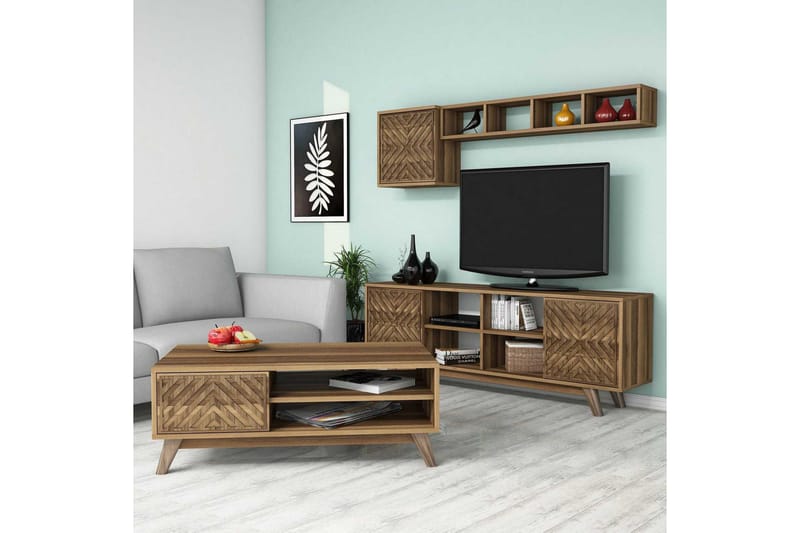 Hovdane TV-møbelsæt 160 cm - Brun - Møbler - TV borde & mediemøbler - Tv-møbelsæt