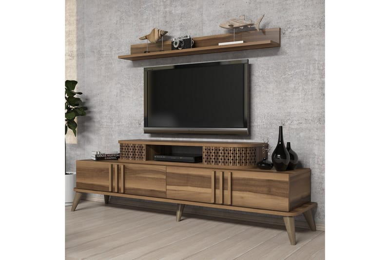 Hovdane TV-møbelsæt 168 cm - Brun - Tv-møbelsæt