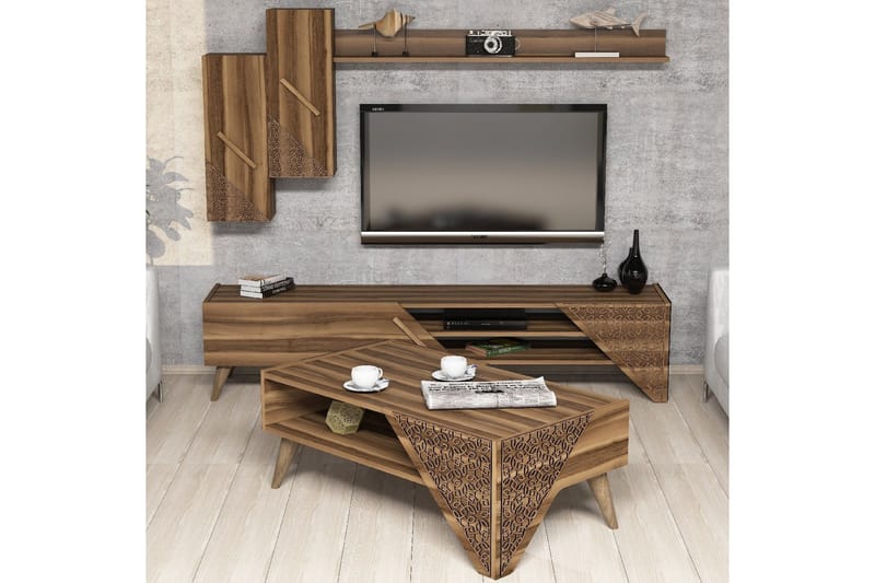 Hovdane TV-møbelsæt 180 cm, Brun