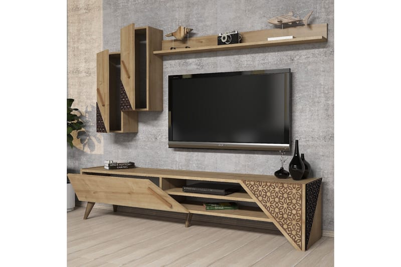 Hovdane TV-møbelsæt 180 cm - Brun - Møbler - TV borde & mediemøbler - Tv-møbelsæt